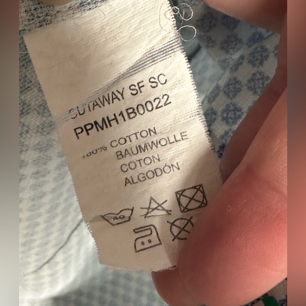 Profuomo 41-16 Slim Fit Blue/White button down dress shirt EUC - Picture 4 of 4